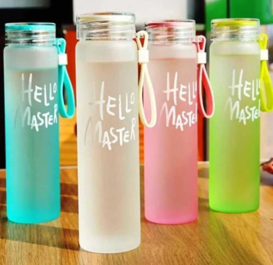 Hello Master Glass Water Bottle for School College Office 480 ml