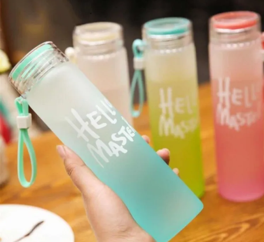 Hello Master Glass Water Bottle for School College Office 480 ml
