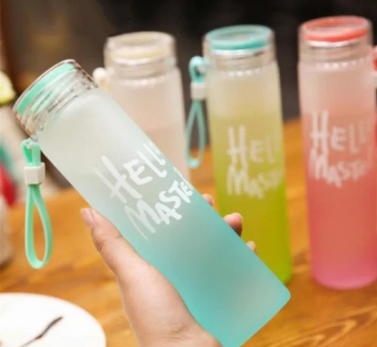 Hello Master Glass Water Bottle for School College Office 480 ml
