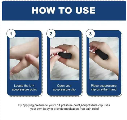 Sugar Control Li4 Acupressure Point Clip Wearable – Supporting Acupressure Relaxation, Stress Alleviation, Tension Relief And Headache Relief Hand Clip Migraine Pressure Point Clip